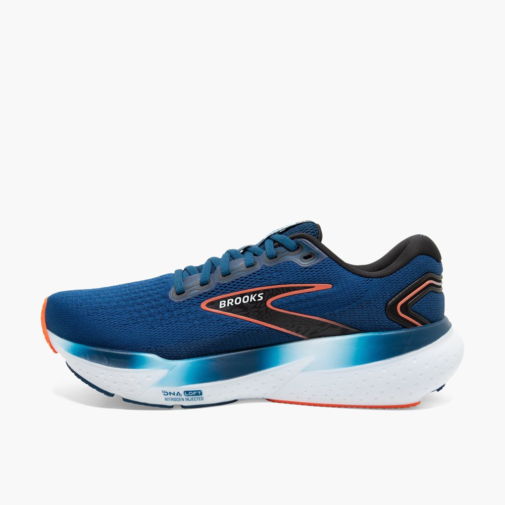 Chaussures Running Route Brooks Glycerin 21 Bleu Noir Homme | NOK-0419097